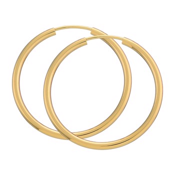 BNH Dame blanke 14 kt rødguld Øre creoler, Ø 30 mm x 2,0 mm